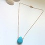 Turquoise Drop Necklace - 14k Gold Filled - Thumbnail 2