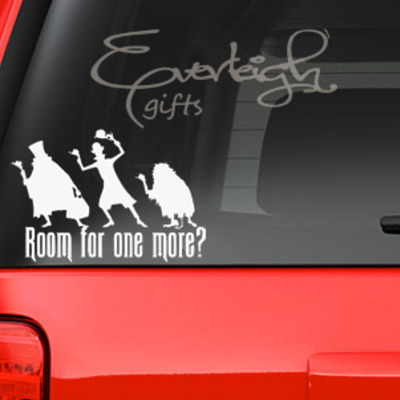 Haunted mansion hitch-hiking ghost decal