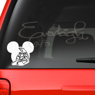 Darth vader mickey head vinyl decal 
