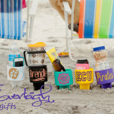 Personalized beach drink holder