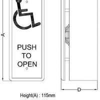 HANDICAP STAINLESS STEEL EXIT PUSH PLATE - Thumbnail 2