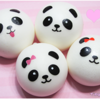 Mini Panda Bun Squishy Cell Phone Charms  - Thumbnail 1