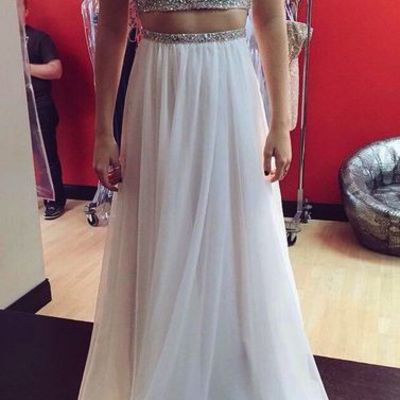 White prom dress, new design prom dress, long prom dress, unique prom dress, party dress gown, long evening dress, e107 - Thumbnail 4