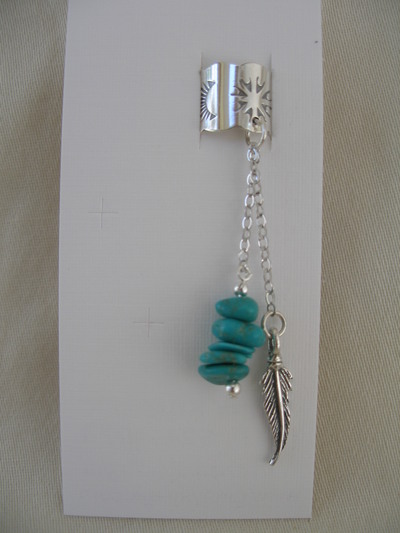 Turquoise/Feather Cuff