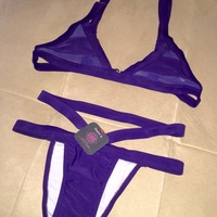 Purple Strappy Panel Mesh  - Thumbnail 3