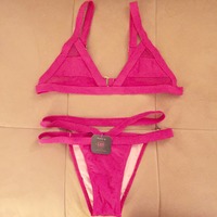 Hot Pink Strappy Panel Mesh  - Thumbnail 3