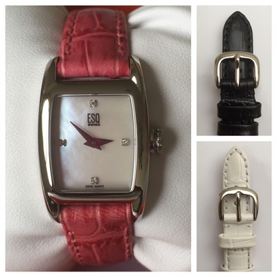 Esq by movado "quest" mother of pearl & diamond watch