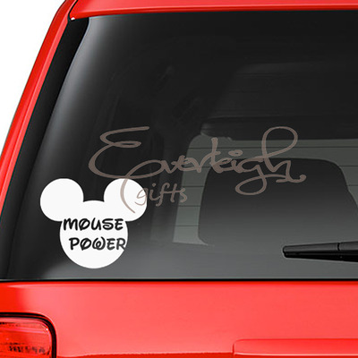 Mouse power mickey head vinyl decal  - Thumbnail 3