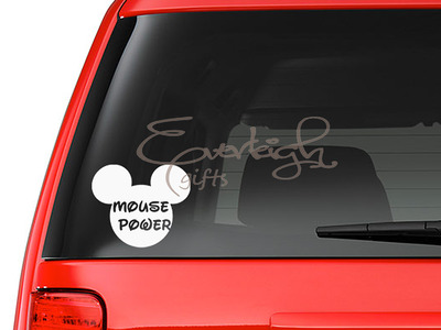 Mouse Power Mickey Head Vinyl Decal 