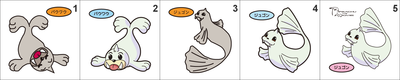 086, 087 Seel, Dewgong Pan Stickers Pokemon
