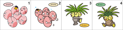 102, 103 Exeggcute, Exeggutor Pan Stickers Pokemon