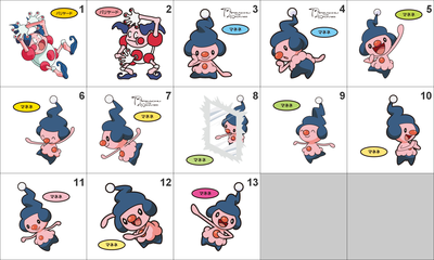 122, 439 Mr. Mime, Mime Jr. Pan Stickers Pokemon