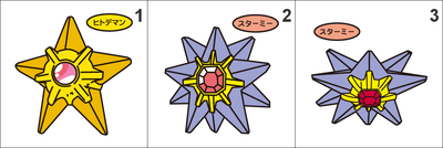 120, 121 Staryu, Starmie Pan Stickers Pokemon
