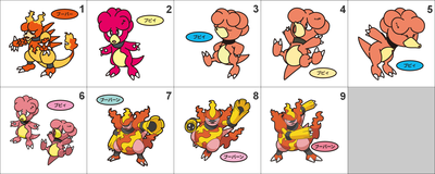126, 240, 467 Magmar, Magby, Magmortar Pan Stickers Pokemon