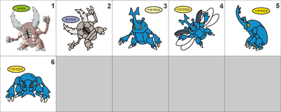 127, 214 Pinsir, Heracross Pan Stickers Pokemon
