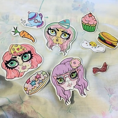 Eat what you want sticker set