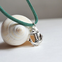Anchor Choker, Nautical Necklace, Short Necklace, Anchor Jewelry, Ocean Jewelry - Thumbnail 2