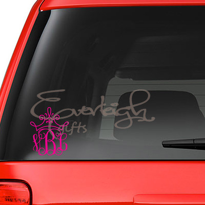 Princess monogram vinyl decal  - Thumbnail 2