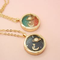 Harajuku Fantasy universe planet Saturn moon diamond the long necklace sweater chain - Thumbnail 1