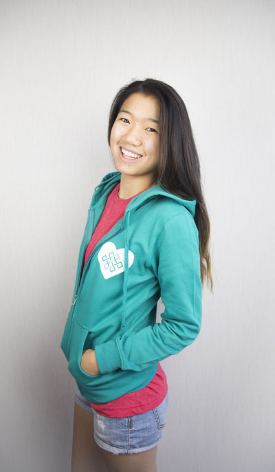 Adopteen Heart Lightweight Zip-Hoodie - Teal