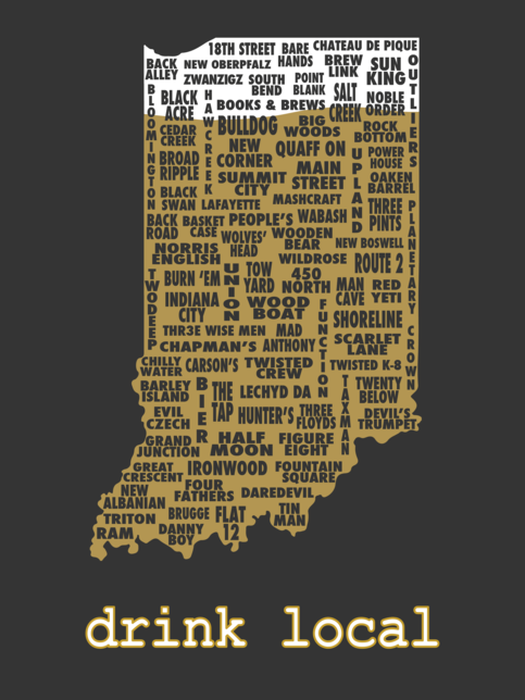 Drink Local- Indiana Beer T-shirt