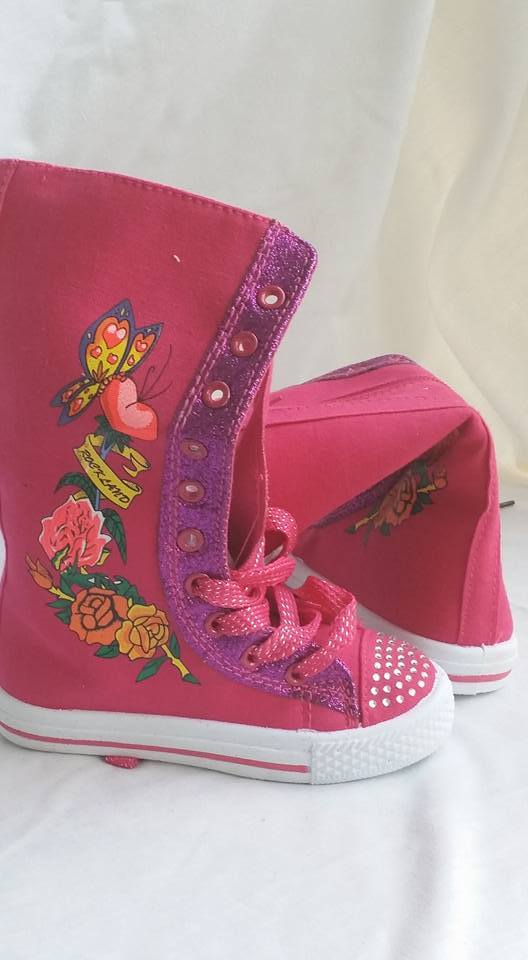 Floral Canvas Kids Sneakers 