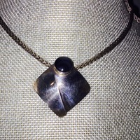 Silver Chain with square pendant - Thumbnail 2