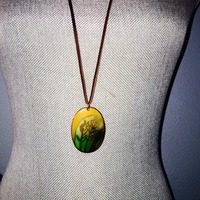 Unique flower pendant with long and short chain - Thumbnail 1