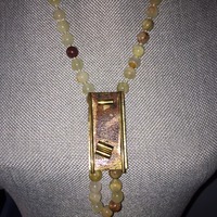 Bead necklace with signed unique pendant - Thumbnail 1