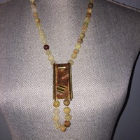 Bead necklace with signed unique pendant - Thumbnail 2