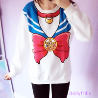 {Best Seller! }Sailor Moon Sweater Jumper Pullover Free Ship SP130203 XL need  for about 1 month  - Thumbnail 3