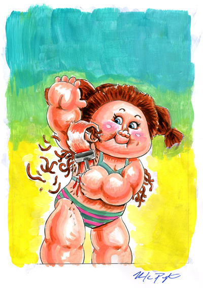 #4 of 10 Garbage Pail Kids' Kids Shorned SHAUNA / Shaggy MAGGIE Color Rough - Garbage Pail Kids 30th Anniversary Set