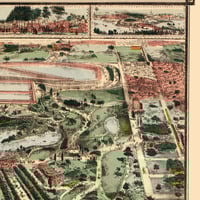 Central Park, New York in 1860- Bird's Eye View, Aerial, Panorama, Vintage, Antique Map, Reproduction, Giclée, Fine Art, Wall Map, History - Thumbnail 2