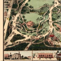 Central Park, New York in 1860- Bird's Eye View, Aerial, Panorama, Vintage, Antique Map, Reproduction, Giclée, Fine Art, Wall Map, History - Thumbnail 4