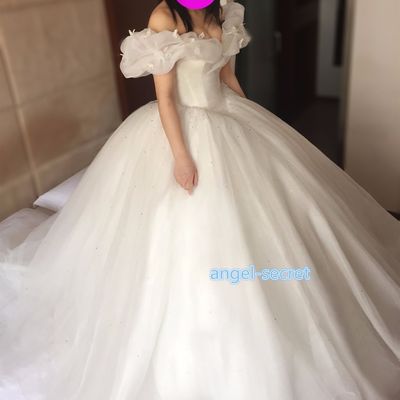 P303 movie costume cinderella 2015 ella white dress wedding bridal long train
