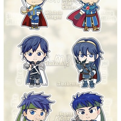Fire emblem blue lords sticker sheet