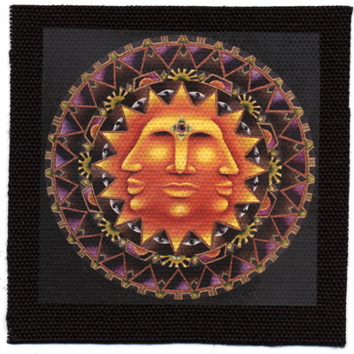 "triune mandala" hemp fabric patch