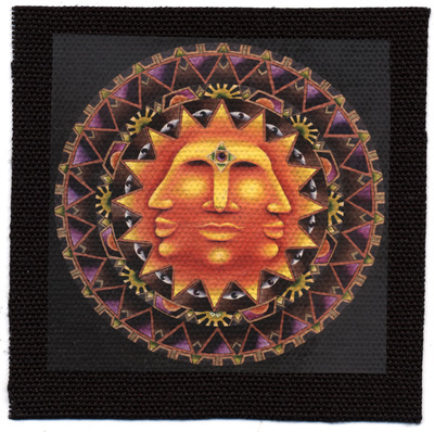 "Triune Mandala" hemp fabric patch