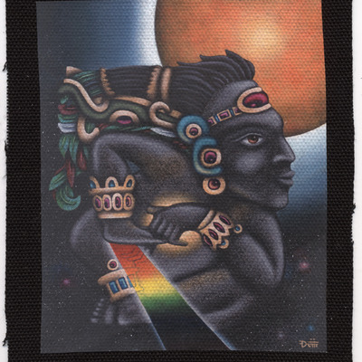 "time traveler" hemp fabric patch