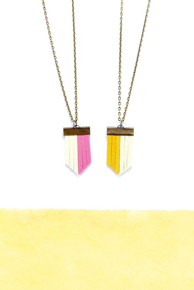 Customizable Two-Tone Chevron Fringe Necklace