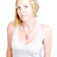 Nude & Neon Fringe Necklace - Thumbnail 2