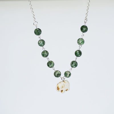 Agate and elephant bead necklace - Thumbnail 3