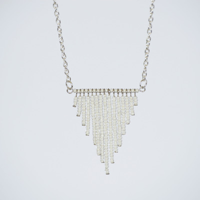White seed bead necklace - Thumbnail 2