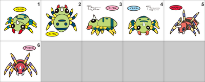 167, 168 Spinarak, Ariados Pan Stickers Pokemon