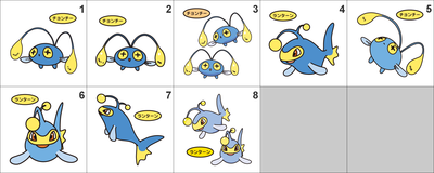 170, 171 Chinchou, Lanturn Pan Stickers Pokemon