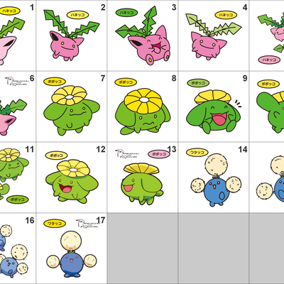 187, 188, 189 hoppip, skiploom, jumpluff pan stickers pokemon - Thumbnail 5