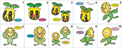 191, 192 Sunkern, Sunflora Pan Stickers Pokemon