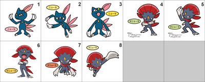215, 461 Sneasel, Weavile Pan Stickers Pokemon