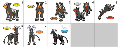 228, 229 Houndour, Houndoom Pan Stickers Pokemon