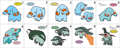 231, 232 Phanpy, Donphan Pan Stickers Pokemon